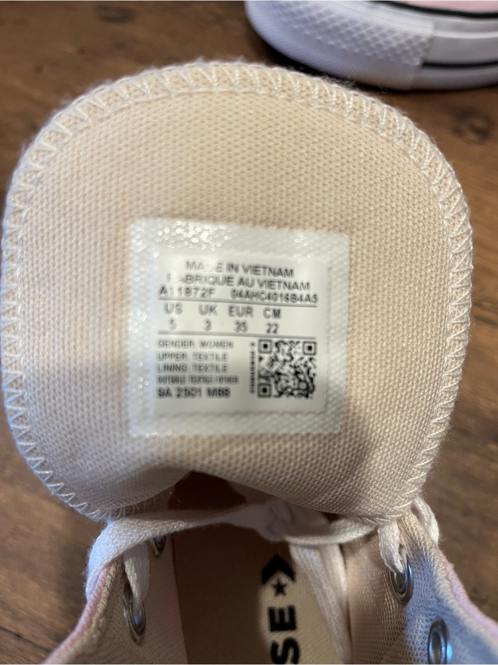 Converse Kids Light Pink High-Top Canvas Sneakers - Picture 4 of 4